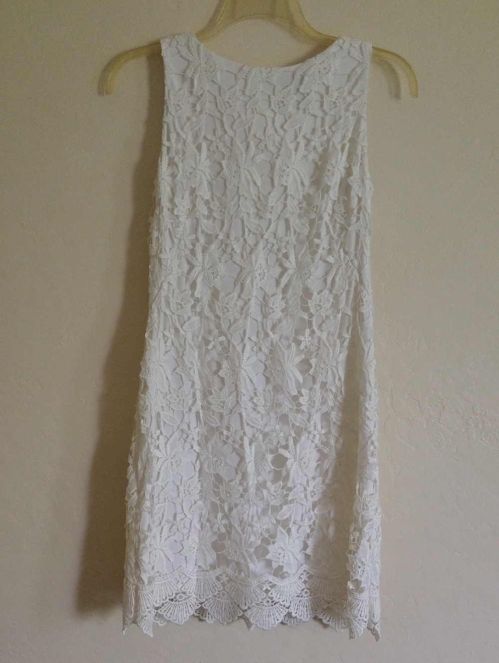 Ralph Lauren White Floral Lace Crocheted Midi Dress Size 10